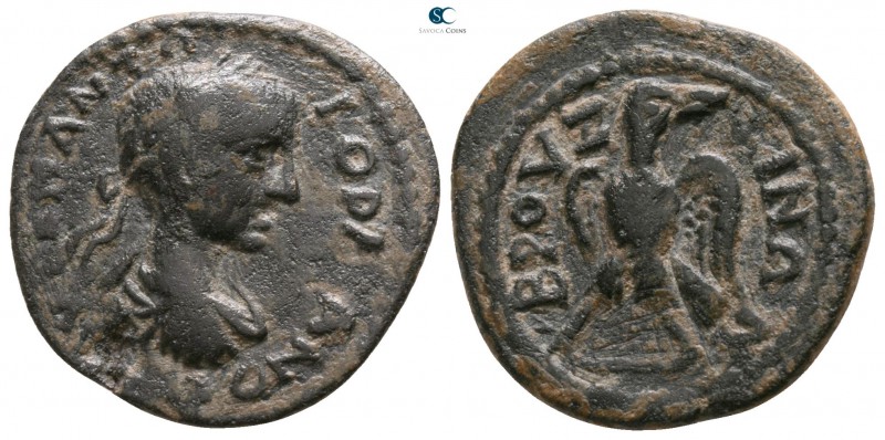 Phrygia. Bruzos . Gordian III. AD 238-244. 
Bronze Æ

18mm., 2,92g.

AYT K ...