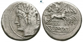 Anonymous circa 225-212 BC. Rome. Quadrigatus AR