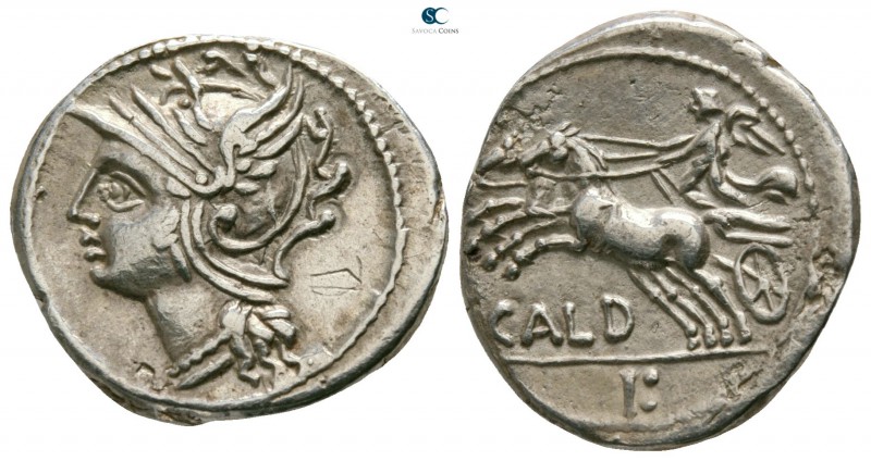 C. Coelius Caldus 104 BC. Rome
Denarius AR

17mm., 3,79g.

Head of Roma to ...