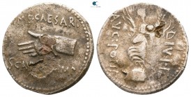 The Triumvirs. Octavian 30-29 BC. Struck Autumn 31 BC. L. Pinarius Scarpus, moneyer. Cyrenaica. Fourreè Denarius