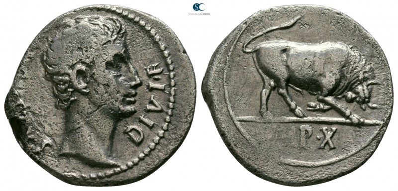 Augustus 27 BC-AD 14. Struck circa 15-13 BC. Lugdunum
Denarius AR

18mm., 3,6...