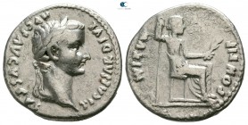 Tiberius AD 14-37. Group 1. Struck circa AD 15-18. Lugdunum. Denarius AR