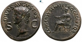 Divus Augustus AD 14. Struck under Gaius (Caligula), AD 37-41. Rome. Dupondius Æ