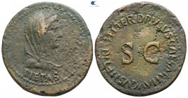 Drusus, son of Tiberius AD 19-23. Struck under Tiberius, AD 14-37. Rome. Dupondius Æ
