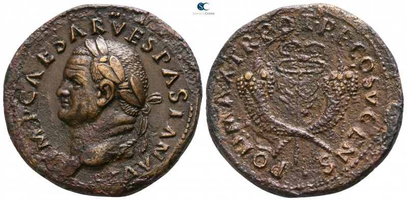 Vespasian AD 69-79. Struck AD 74. Rome
Dupondius Æ

27mm., 12,14g.

IMP CAE...