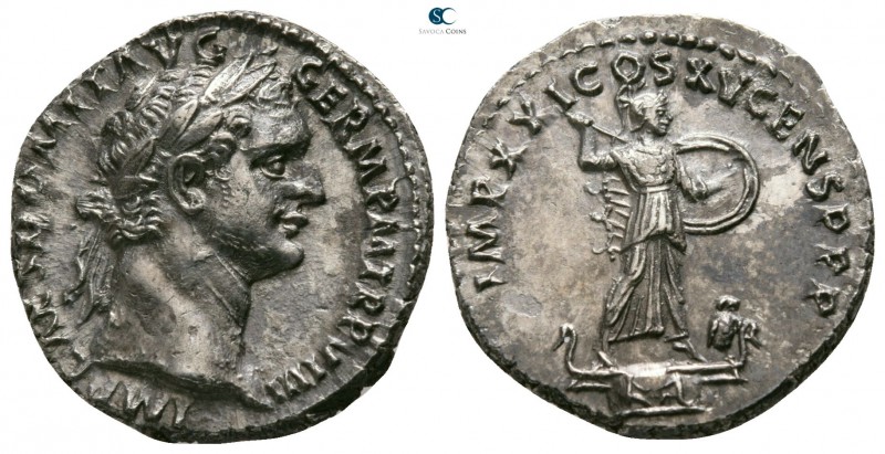 Domitian AD 81-96. Struck AD 90. Rome
Denarius AR

17mm., 3,33g.

IMP CAES ...