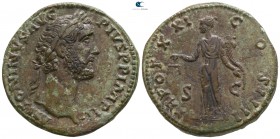 Antoninus Pius AD 138-161. Struck AD 157-158. Rome. Sestertius Æ