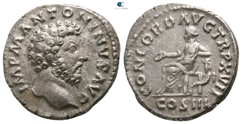 Marcus Aurelius AD 161-180. Struck circa AD 162/3. Rome
Denarius AR

16mm., 3...