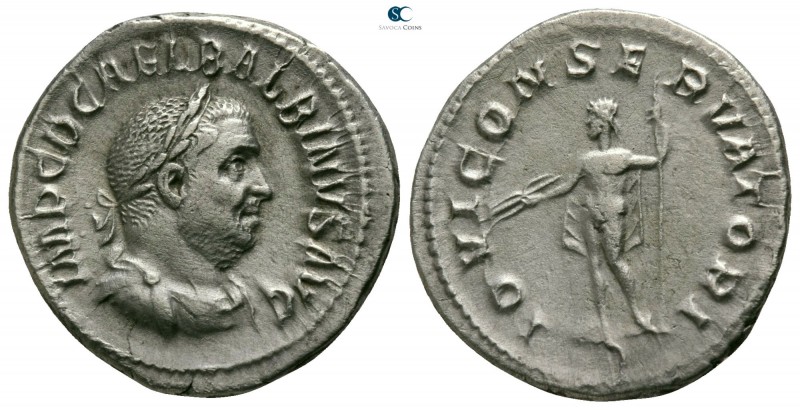 Balbinus AD 238. Struck May-July AD 238. Rome
Denarius AR

18mm., 3,23g.

I...