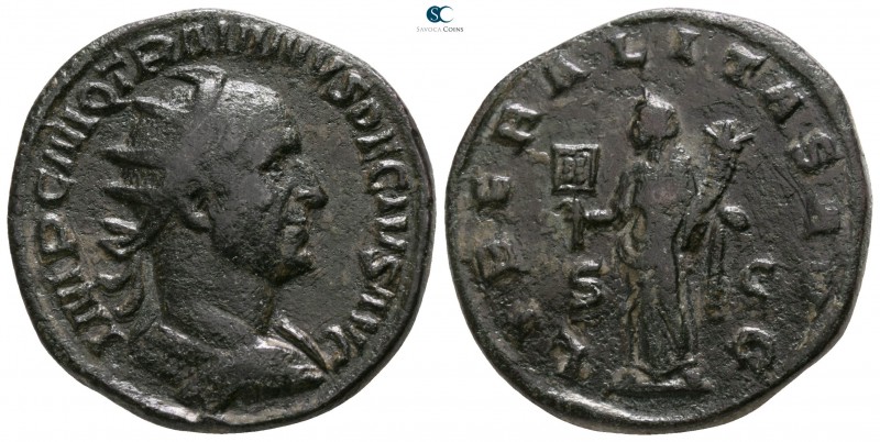 Trajanus Decius AD 249-251. Rome
Dupondius Æ

25mm., 12,44g.

IMP C M Q TRA...