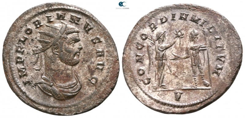 Florianus AD 276. Rome
Antoninianus Æ silvered

23mm., 3,98g.

IMP FLORIANV...