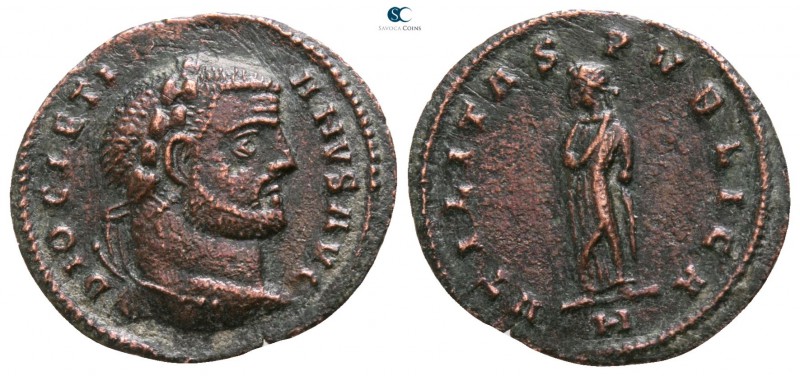 Diocletian AD 284-305. Ticinum
Fraction Æ

16mm., 1,17g.

DIOCLETI-ANVS AVG...