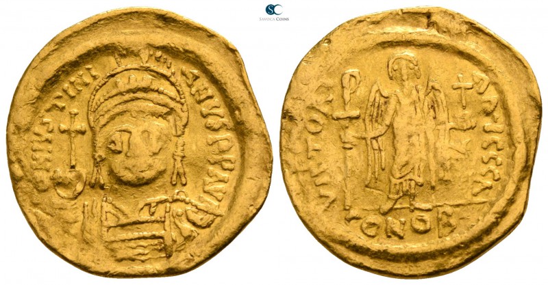 Justinian I. AD 527-565. Struck AD 545-565. Constantinople. 1st officina
Solidu...