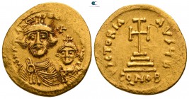 Heraclius with Heraclius Constantine AD 610-641. Constantinople. 2nd officina. Solidus AV