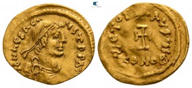 Heraclius AD 610-641. Struck circa AD 613-641. Constantinople. 6th officina. Tremissis AV