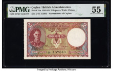 Ceylon Government of Ceylon 2 Rupees 1.3.1947 Pick 35a PMG About Uncirculated 55. Pinholes are noted on this example. 

HID09801242017

© 2022 Heritag...