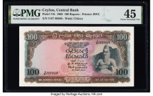 Ceylon Central Bank of Ceylon 100 Rupees 10.1.1968 Pick 71b PMG Choice Extremely Fine 45. A small hole is noted on this example. 

HID09801242017

© 2...