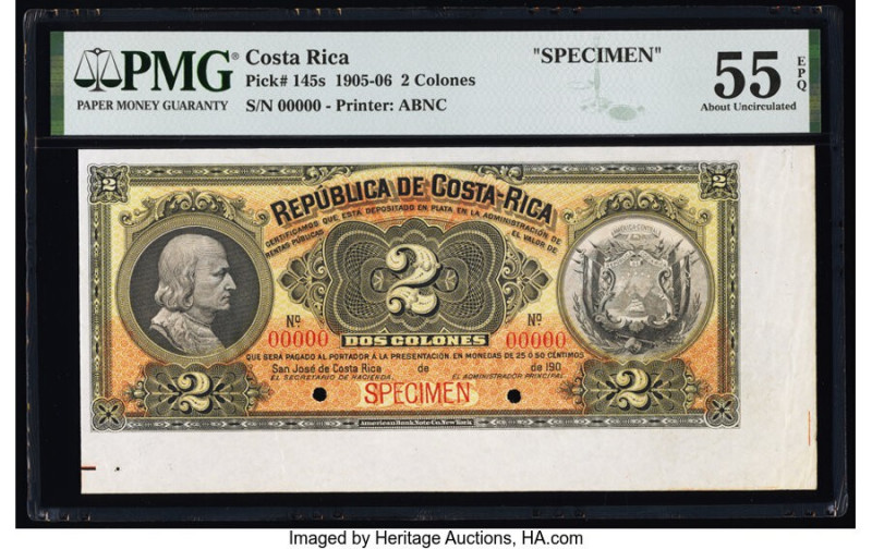 Costa Rica Republica de Costa Rica 2 Colones 1905-06 Pick 145s Specimen PMG Abou...