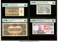 Croatia, Hungary, Jersey & Mozambique Group Lot of 4 Graded Examples PMG About Uncirculated 50; Choice Uncirculated 64 EPQ; Choice Very Fine 35 EPQ; C...