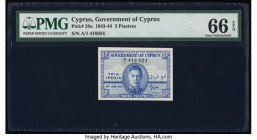 Cyprus Central Bank of Cyprus 3 Piastres 18.6.1943 Pick 28a PMG Gem Uncirculated 66 EPQ. 

HID09801242017

© 2022 Heritage Auctions | All Rights Reser...