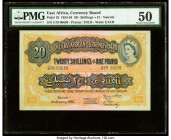 East Africa East African Currency Board 20 Shillings = 1 Pound 1.1.1955 Pick 35 PMG About Uncirculated 50. This is one of two consecutive examples off...