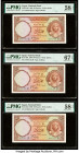 Egypt National Bank of Egypt 50 Piastres 1960 Pick 29d Three Consecutive Examples PMG Choice About Unc 58 EPQ (2); Superb Gem Unc 67 EPQ. 

HID0980124...