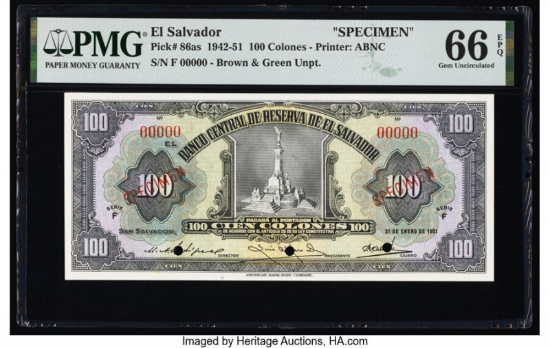 El Salvador Banco Central de Reserva de El Salvador 100 Colones 31.1.1951 Pick 8...