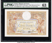 France Banque de France 100 Francs 11.8.1938 Pick 86b PMG Choice Uncirculated 63. Staple holes are noted on this example. 

HID09801242017

© 2022 Her...