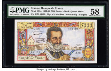 France Banque de France 5000 Francs 10.7.1958 Pick 135a PMG Choice About Unc 58. Staple holes at issue. 

HID09801242017

© 2022 Heritage Auctions | A...