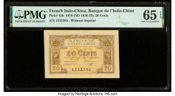 French Indochina Banque de l'Indo-Chine 20 Cents 1919 (ND 1920-23) Pick 45b PMG Gem Uncirculated 65 EPQ. 

HID09801242017

© 2022 Heritage Auctions | ...