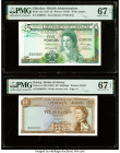 Low Serial Number 55 Gibraltar Government of Gibraltar 5 Pounds 20.11.1975 Pick 21a PMG Superb Gem Unc 67 EPQ; Jersey States of Jersey 10 Shillings ND...