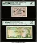Guernsey States of Guernsey (German Occupation) 6 Pence 16.10.1941 Pick 22 SB115 PMG Extremely Fine 40; Jersey States of Jersey 1 Pound ND (1963) Pick...