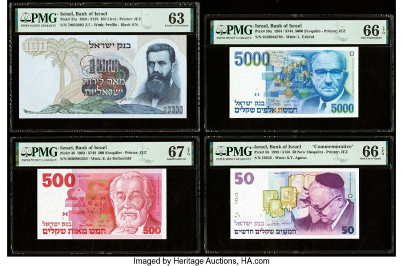 Israel Bank of Israel 100 Lirot; 500; 5000; 50 New/Sheqalim 1968; 1982; 1984; 19...