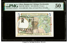 Libya Banque de L'Afrique Occidentale 5 Francs 10.3.1938 Pick M9 PMG About Uncirculated 50. Staple holes. 

HID09801242017

© 2022 Heritage Auctions |...