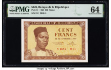 Mali Banque de la Republique du Mali 100 Francs 22.9.1960 Pick 2 PMG Choice Uncirculated 64. 

HID09801242017

© 2022 Heritage Auctions | All Rights R...