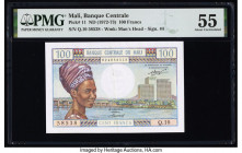 Mali Banque Centrale du Mali 100 Francs ND (1972-73) Pick 11 PMG About Uncirculated 55. A pinhole is noted on this example. 

HID09801242017

© 2022 H...