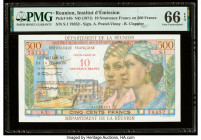 Reunion Departement de la Reunion 10 Nouveaux Francs on 500 Francs ND (1971) Pick 54b PMG Gem Uncirculated 66 EPQ. 

HID09801242017

© 2022 Heritage A...