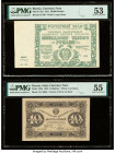 Russia Currency Notes 50,000; 10; 500 Rubles 1921; 1923 (2) Pick 116a; 165a; 169 Three Examples PMG About Uncirculated 53 (2); About Uncirculated 55. ...