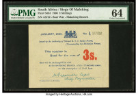 South Africa Bechuanaland 3 Shillings 1900 Pick S653 PMG Choice Uncirculated 64. 

HID09801242017

© 2022 Heritage Auctions | All Rights Reserved