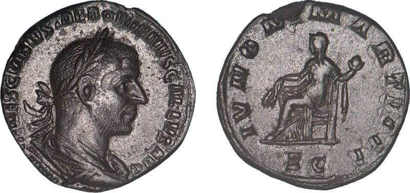 TRÉBONIEN GALLE (251-253)
Sesterce : Junon assise à gauche, tenant 2 épis & un ...