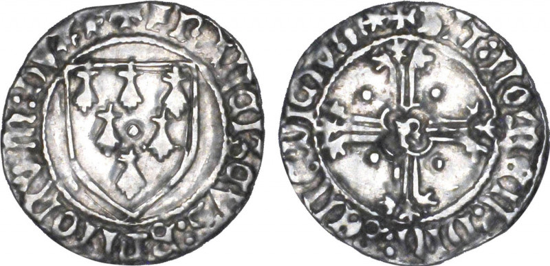 BRETAGNE, duché
François II (1458-1488) : Blanc d'argent à l'écu
 R - TTB 35 (...