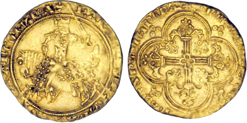 CHARLES V le Sage (1364-1380)
Franc à cheval
 - TTB 40 (TTB+)
Rare ! - flan c...