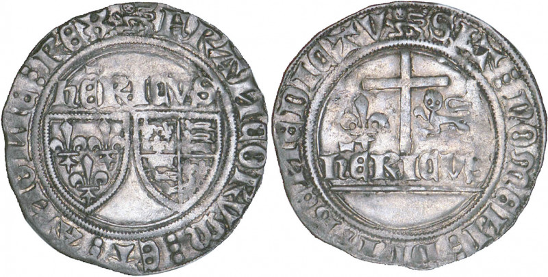 HENRI VI d'Angleterre (1422-1453)
Blanc aux écus
 - TTB 35 (TTB)
Rouen


D...