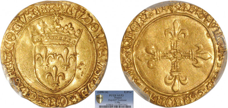 LOUIS XII le Père du peuple (1498-1514)
Écu d'or au soleil
 - TTB 45 (TTB++)
...
