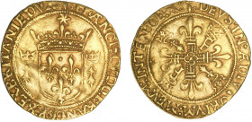 FRANÇOIS Ier (1515-1547)
Ecu d'or au soleil de Bretagne, 1er type
 R - TTB 40 (TTB+)
Rarissime !!! - légère trace de pli


D 789, Fr# 363
RENNE...
