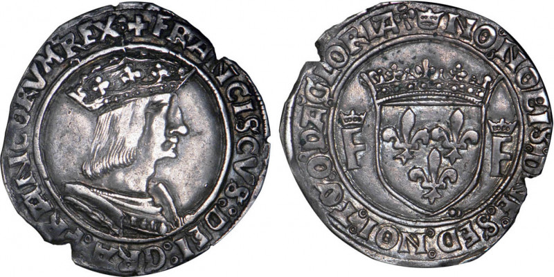 FRANÇOIS Ier (1515-1547)
Teston, 13e type
 - TTB 45 (TTB++)
Point 12e : Lyon ...