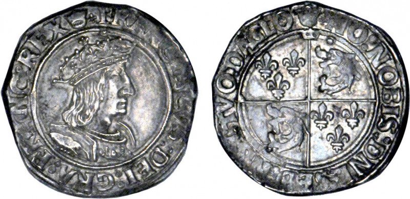 FRANÇOIS Ier (1515-1547)
Teston du Dauphiné, 1er type, variété
 - TTB 45 (TTB+...