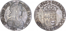 LOUIS XIV le Grand (1643-1715)
Écu de Béarn à la mèche longue
1656 M - TTB 40 (TTB+)
Rare ! - trace de monture


DR 276, D 1477, GR 204, Dav# 38...