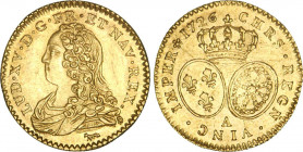 LOUIS XV le Bien aimé (1715-1774)
1/2 louis d'or aux lunettes & au buste habillé
1726 A - SPL 60 (SUP+)
1er sem. - légères rayures

DR 517, D 164...