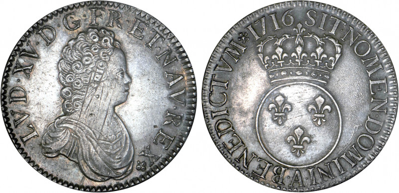 LOUIS XV le Bien aimé (1715-1774)
Écu vertugadin
1716 A - SUP 58 (SUP)
fn - i...